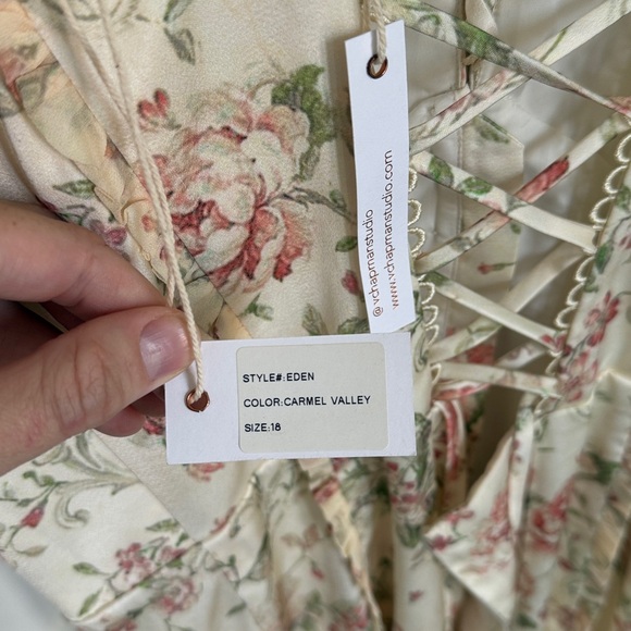 V. Chapman Eden Dress Carmel Valley Rose Floral Maxi Gown Size 18 NWT - Picture 9 of 9